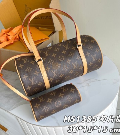  LOUIS VUITTON LV VINTAGE MONOGRAM PAPILLON TOTE BAG BROWN SIZE 30×15×15CM MASTER QUALITY